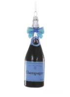 Blue Bow Champagne Ornament