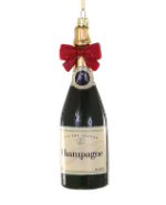 Red Bow Champagne Ornament