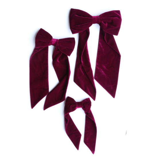 Aubergine Velvet Bow Trio