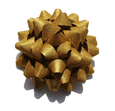 Gold Glitter Retro Bow Decor