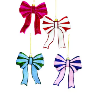 Glittered Bow Ornament Small